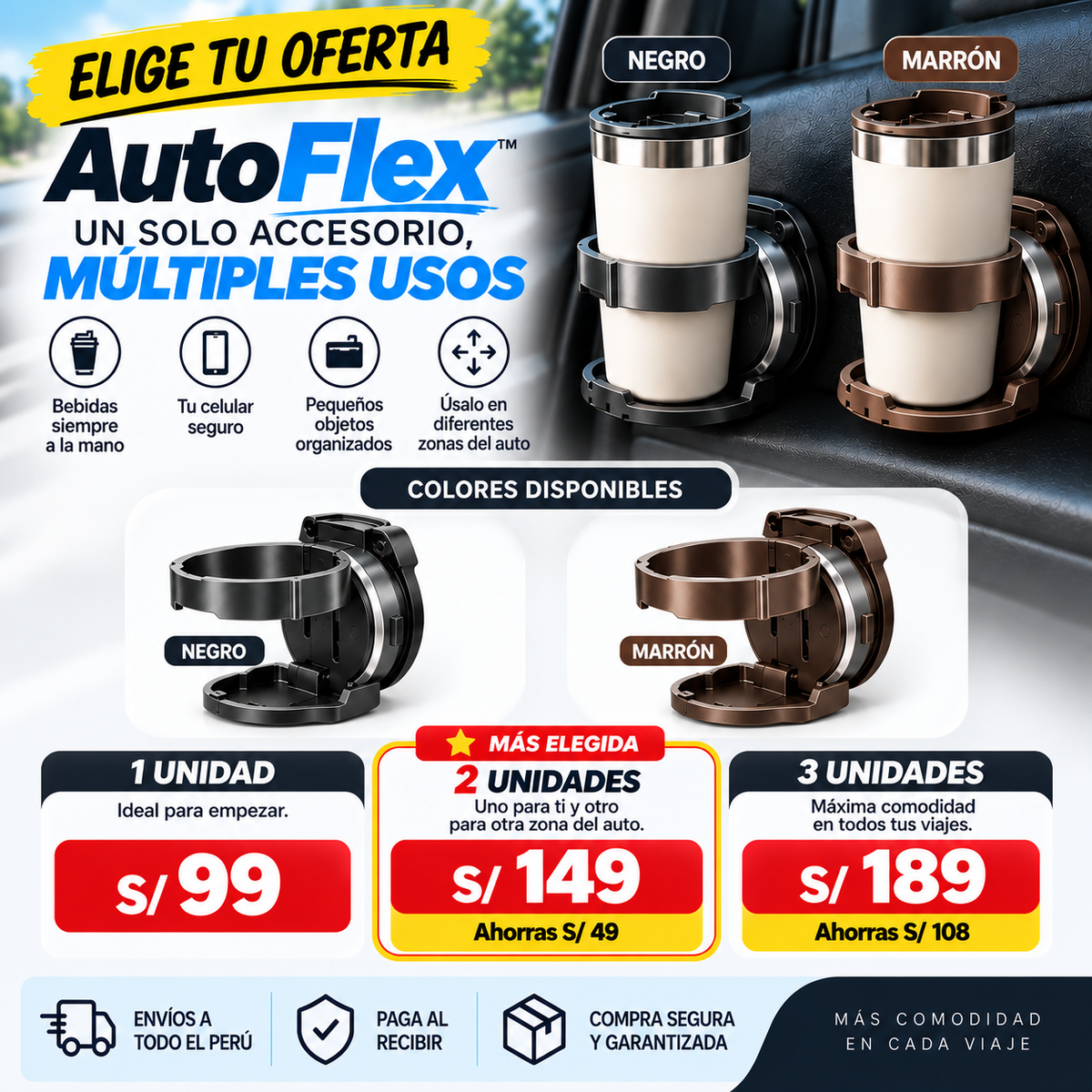 AutoFlex™- Soporte plegable y multifuncional