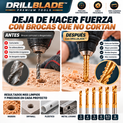 DRILLBLADE™ – Set de Brocas Multifunción de Corte Lateral