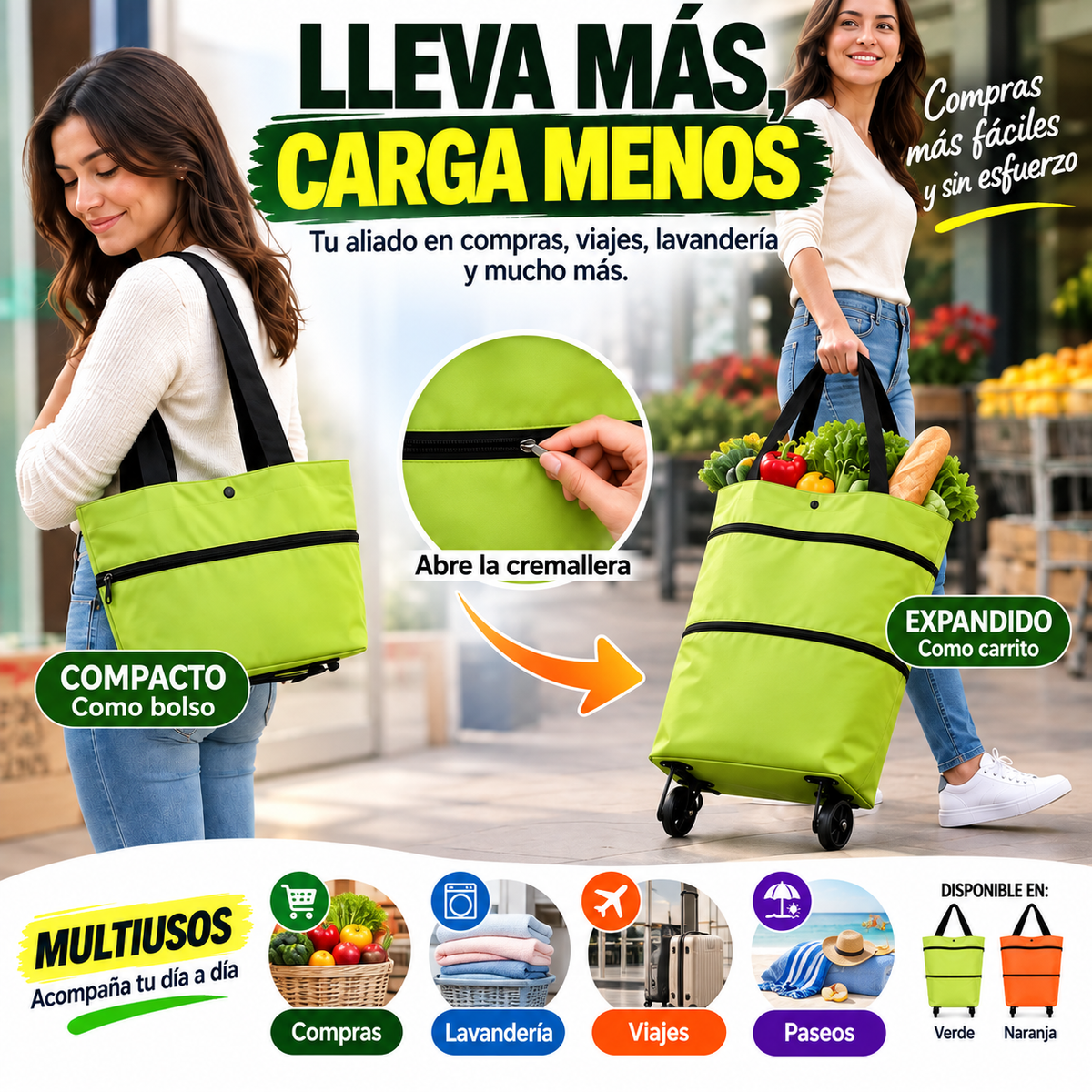 FlexiCart™ – Bolso Multiuso Expandible 2 en 1