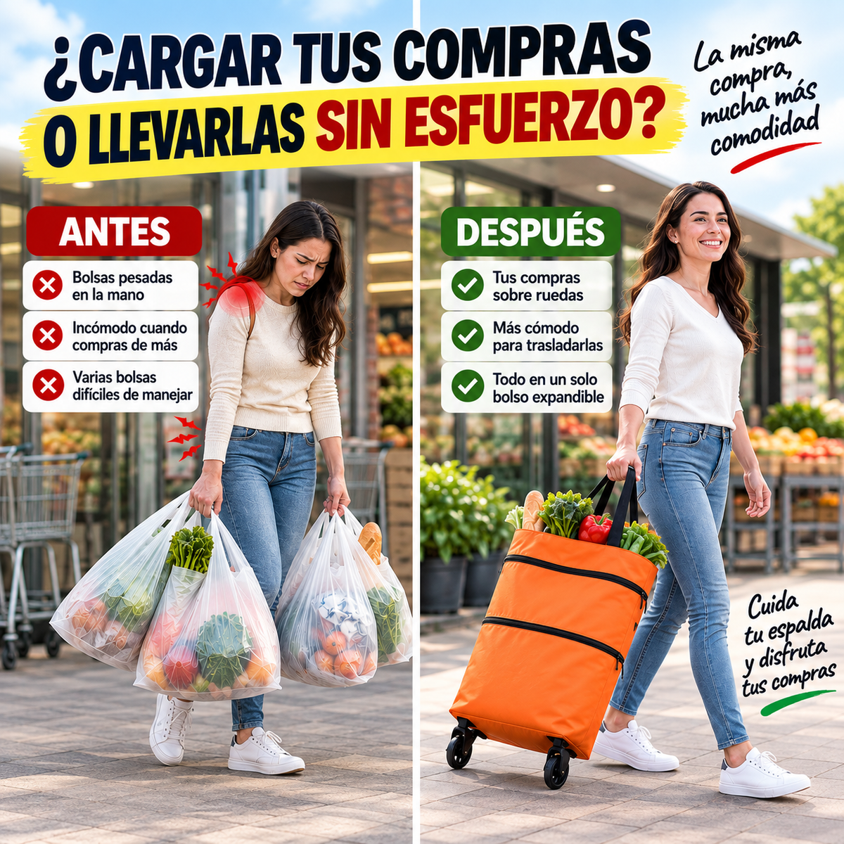 FlexiCart™ – Bolso Multiuso Expandible 2 en 1