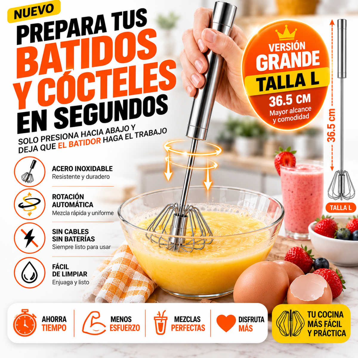 MixMaster™ – Batidor Semiautomático Premium