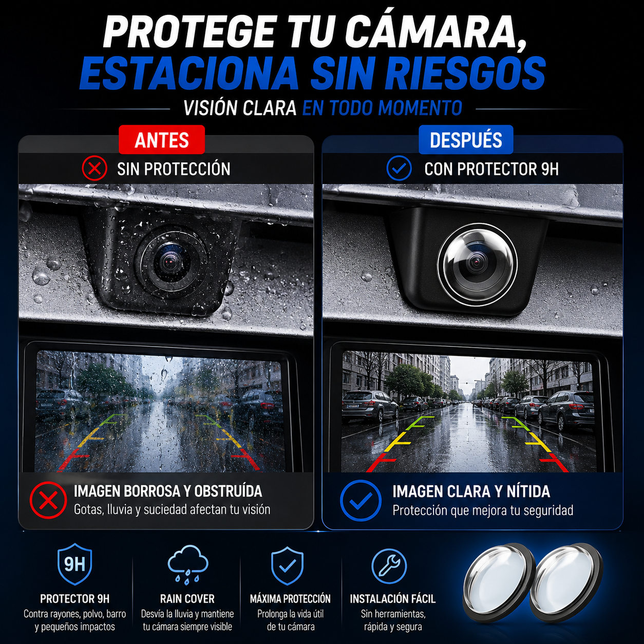 🚗 VisionShield 360 Kit - Protector H9 + Rain Cover