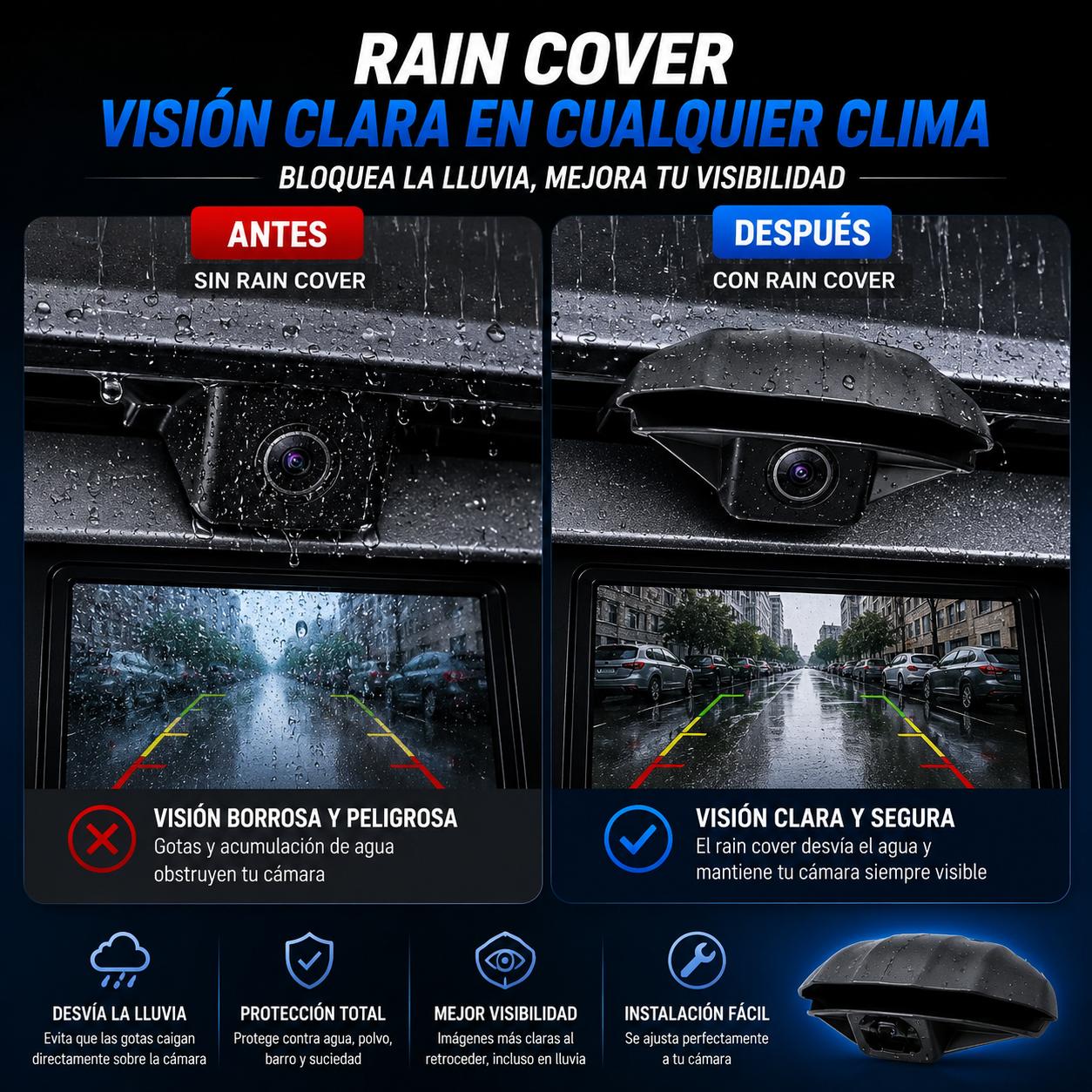 🚗 VisionShield 360 Kit - Protector H9 + Rain Cover