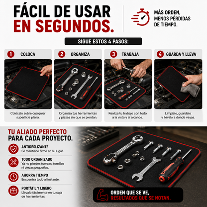 MagniMat™ - Kit de 3 Tapetes Magnéticos para Herramientas