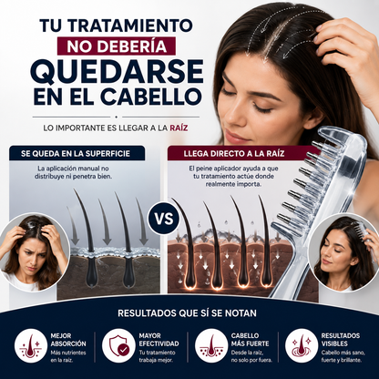 ROOTGLIDE™ - Peine aplicador 3 en 1 para rutina capilar