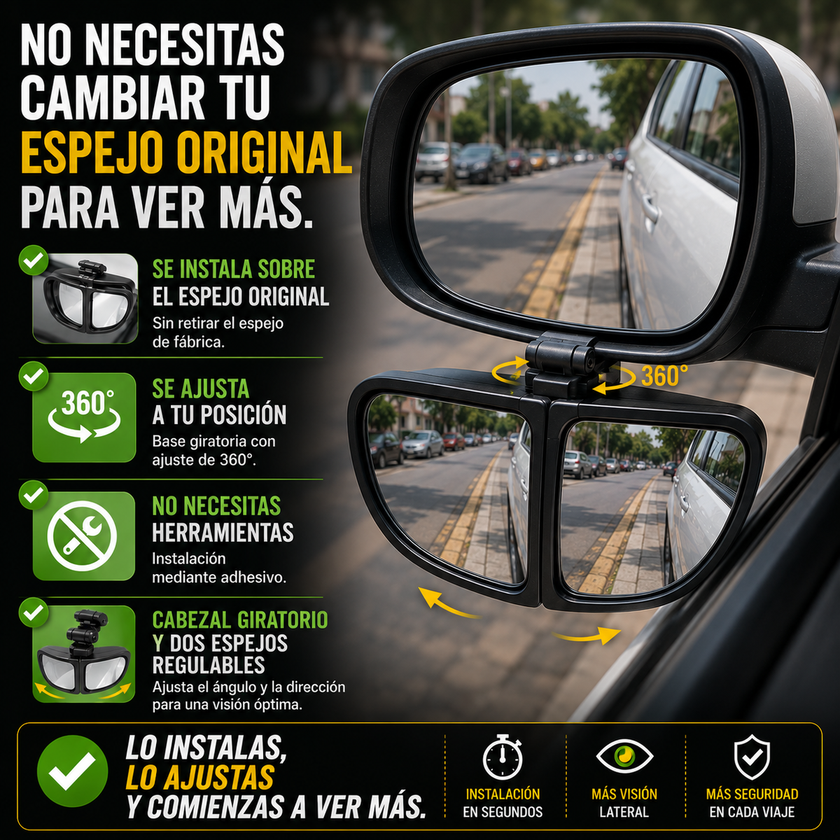 LateralView™- Espejo auxiliar vehicular