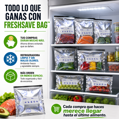 FreshSave Bag™- "Conserva carnes, pescados, frutas y verduras por más tiempo."