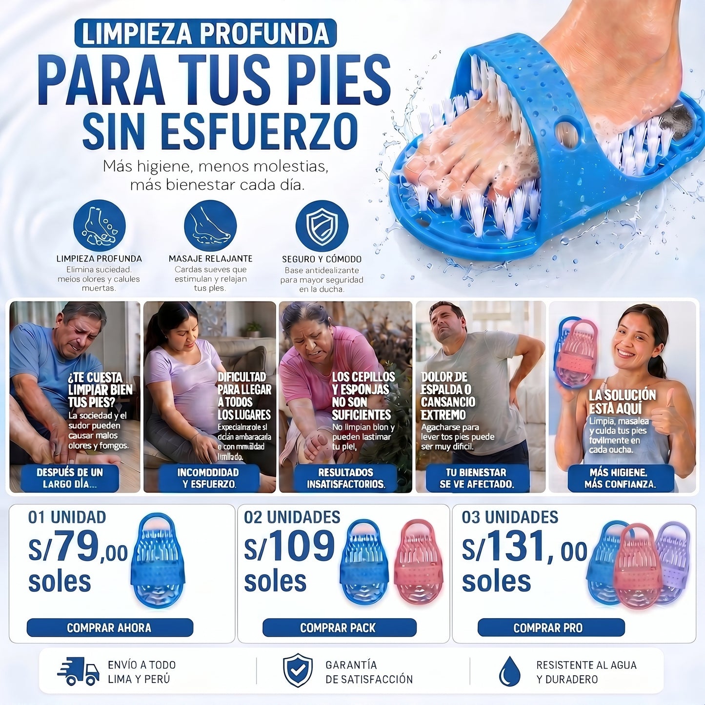 SafeStep Spa™ - Limpia, Masajea, Relaja.